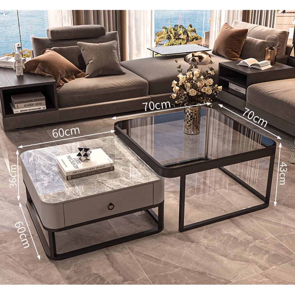 Amazon.com: Square Nesting Coffee Table Modern Stacking Side